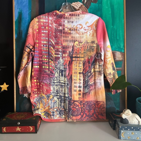 Alia Y2K Colorful Cityscape Short Sleeve Tee M - Picture 6 of 14